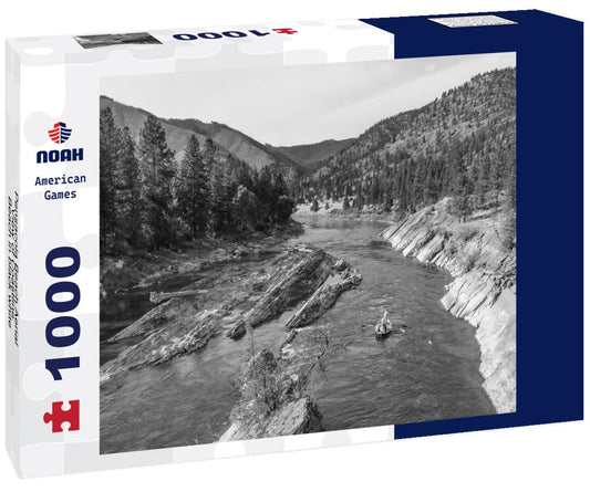 Noah Jigsaw Puzzle Pensacola Beach Aerial View of Coastline - Beach in black white 1000 pieces