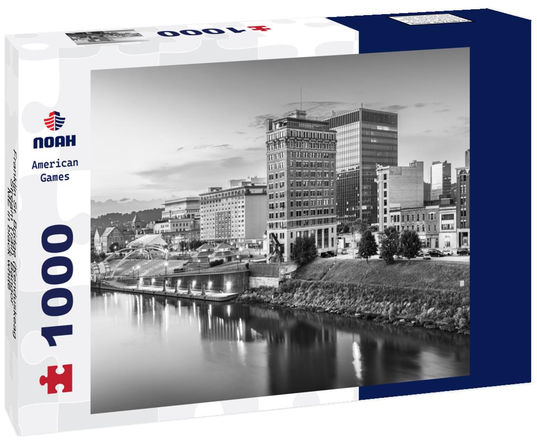 Noah Jigsaw Puzzle Franklin St. Bridge (Kenduskeag Stream Trail), Bangor, ME in black white 1000 pieces