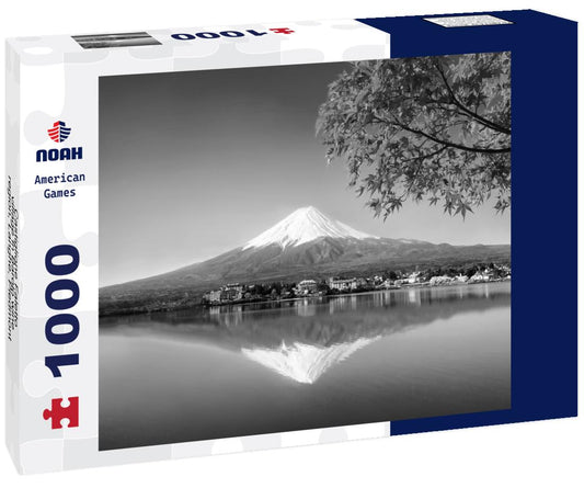 Noah Jigsaw Puzzle Castiglione Faletto, village in Barolo wine region, Langhe, Piedmont, Italy in black white 1000 pieces