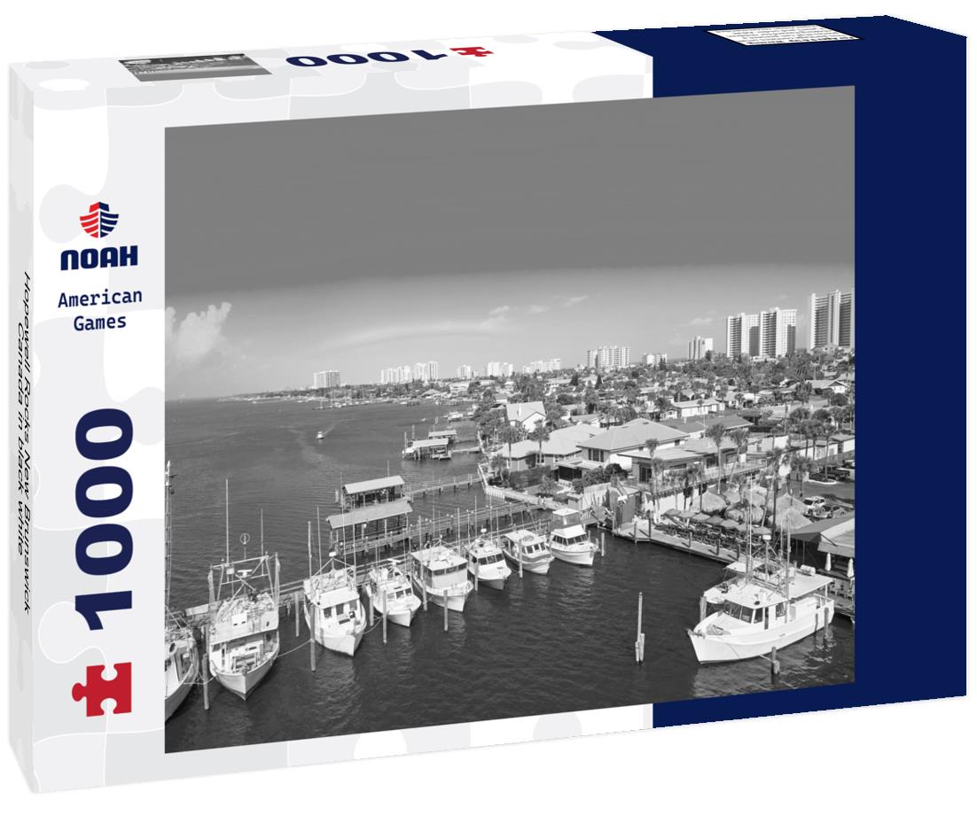 Noah Jigsaw Puzzle Hopewell Rocks New Brunswick Canada in black white 1000 pieces