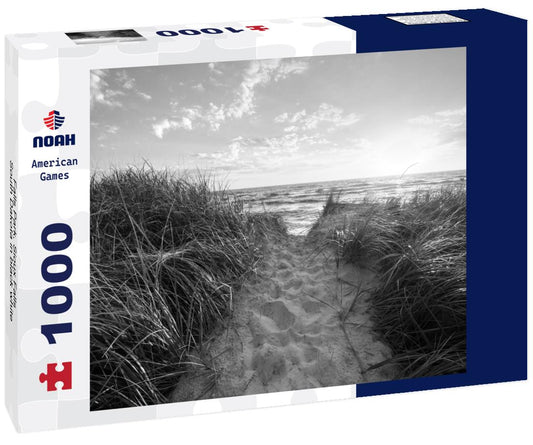 Noah Jigsaw Puzzle Falls Park, Sioux Falls, South Dakota in black white 1000 pieces