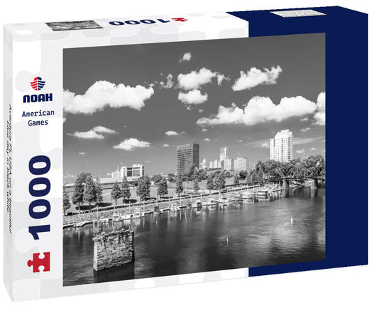 Noah Jigsaw Puzzle Aventura FL USA on a beautiful blue day in black white 1000 pieces