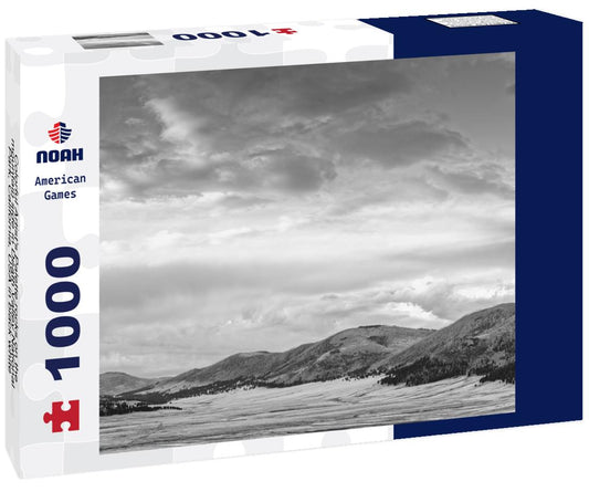 Noah Jigsaw Puzzle Colorful Artist's Palette rocks on the mountain side in Death Valley National Park, California, USA in black white 1000 pieces