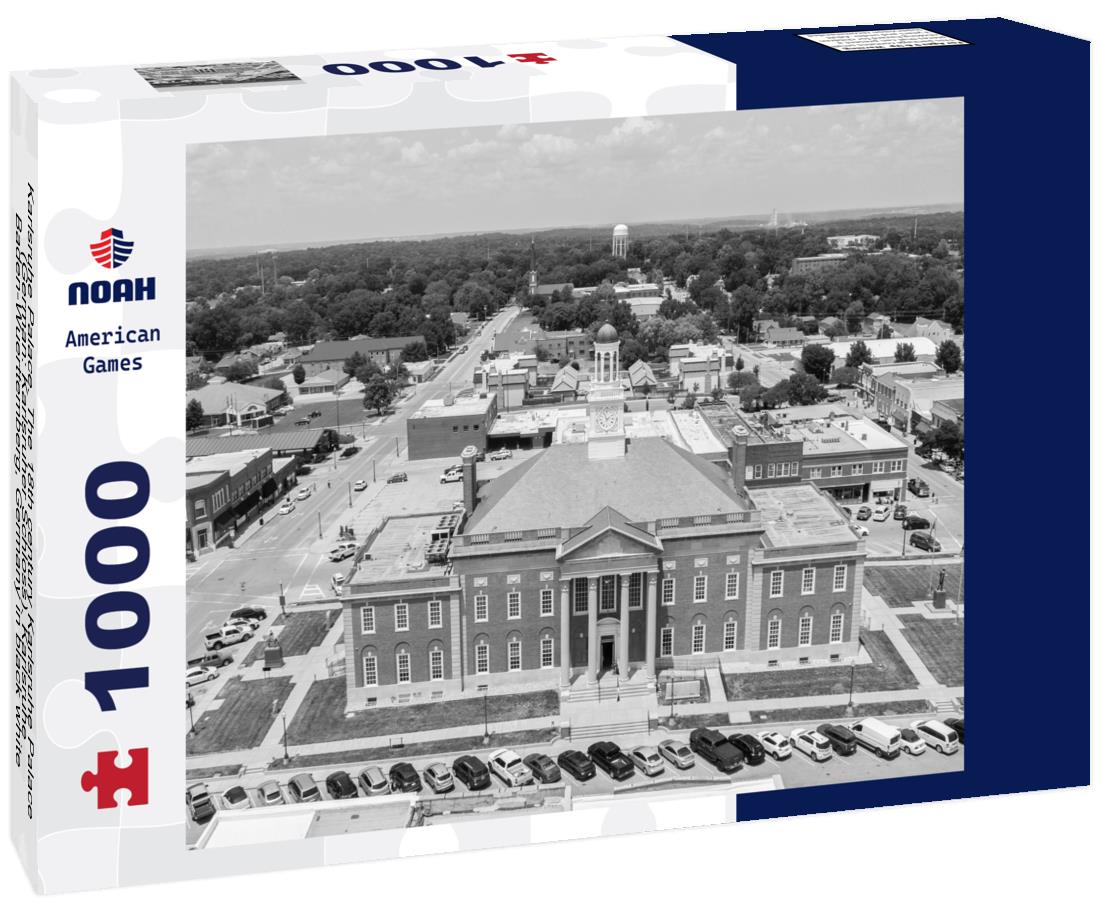 Noah Jigsaw Puzzle Karlsruhe Palace. The 18th century Karlsruhe Palace (German: Karlsruher Schloss). Karlsruhe, Baden-Wuerttemberg, Germany in black white 1000 pieces