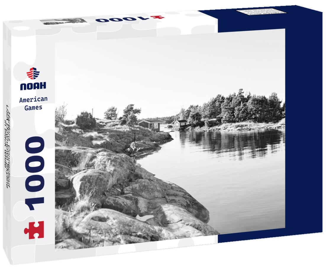 Noah Jigsaw Puzzle Hartford, Connecticut, USA Downtown Skyline in black white 1000 pieces