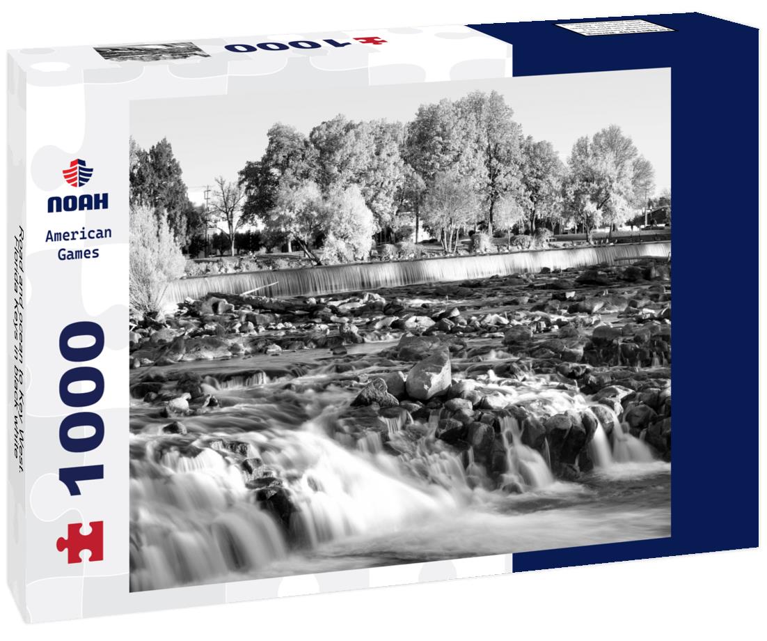 Noah Jigsaw Puzzle Road and ocean to Key West. Florida Keys in black white 1000 pieces