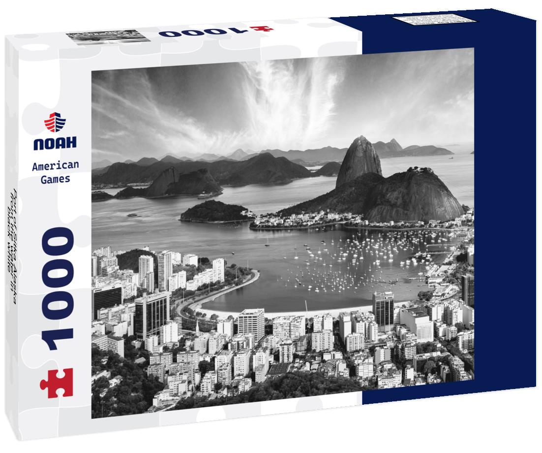 Noah Jigsaw Puzzle Port of Sitka Alaska from the water in black white 1000 pieces