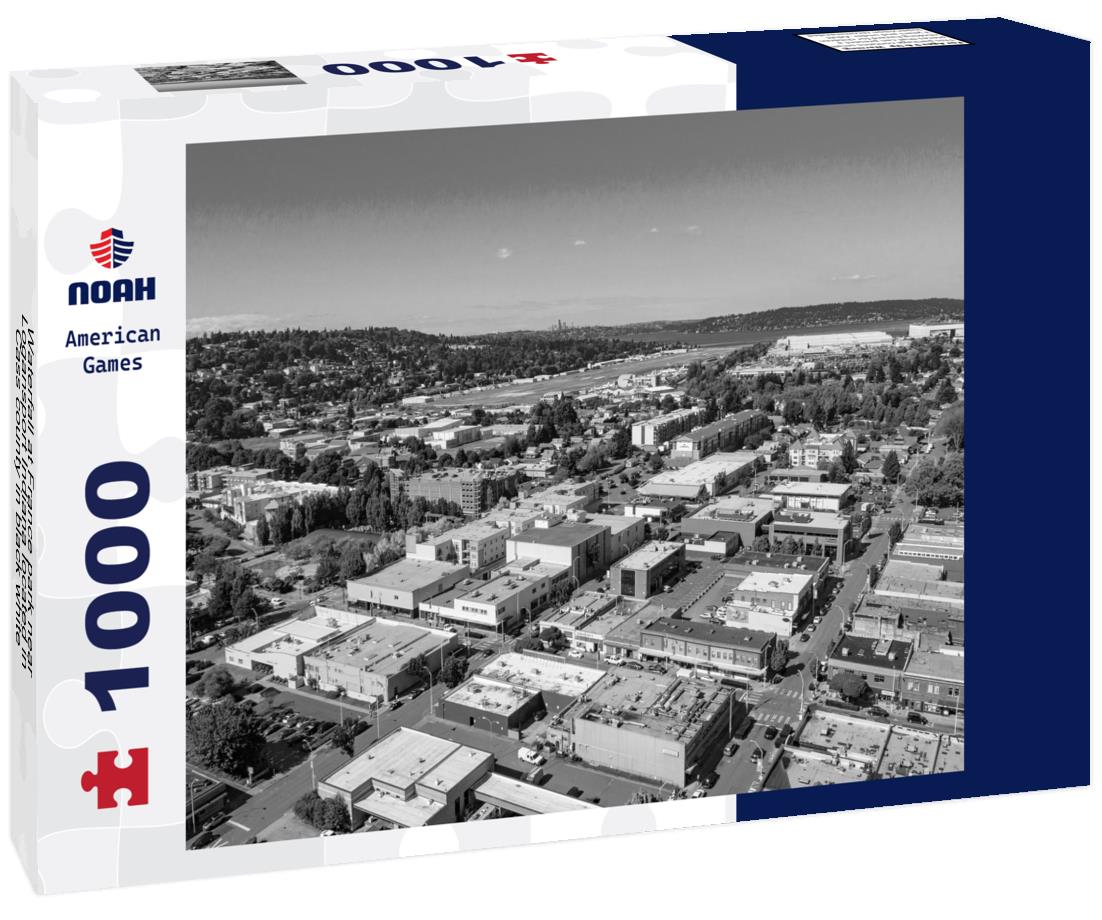 Noah Jigsaw Puzzle Waterfall at France park near Logansport Indiana located in Cass county in black white 1000 pieces