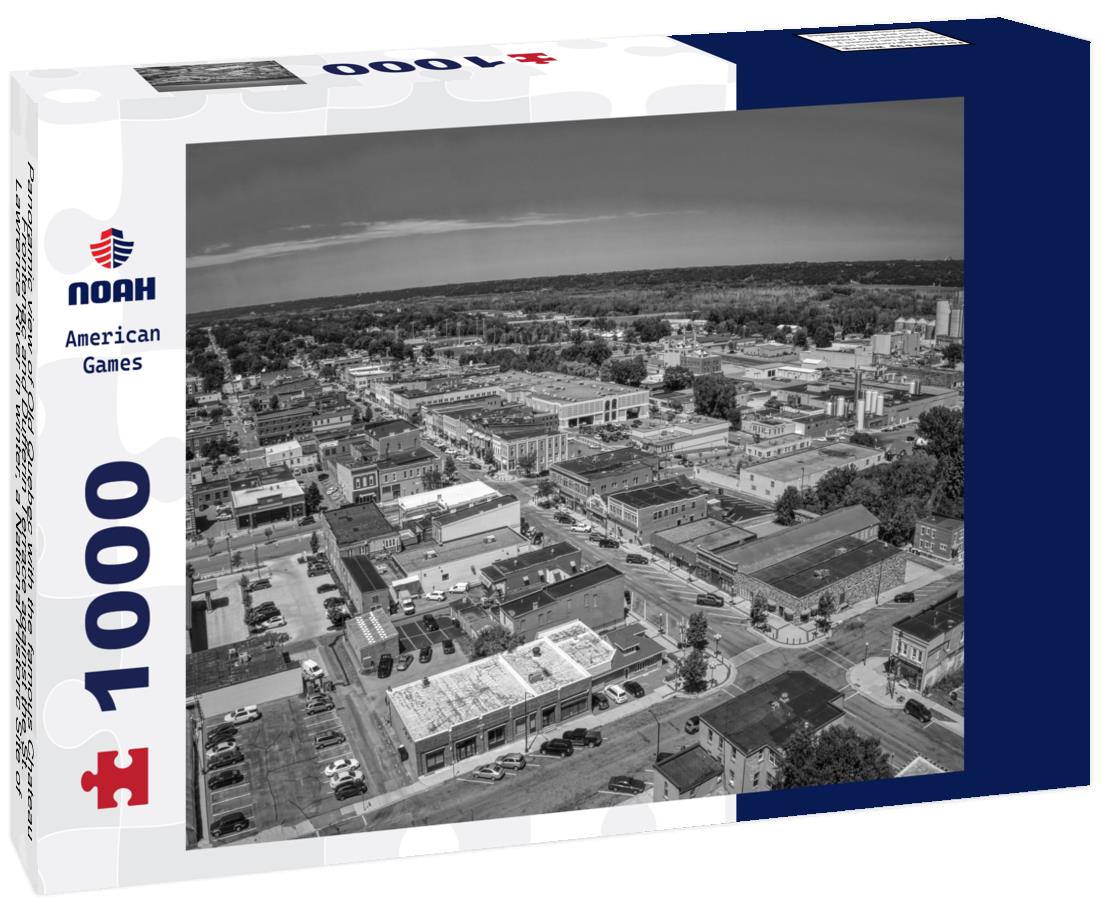 Noah Jigsaw Puzzle Aerial view of German-inspired New Ulm, Minnesota. in black white 1000 pieces