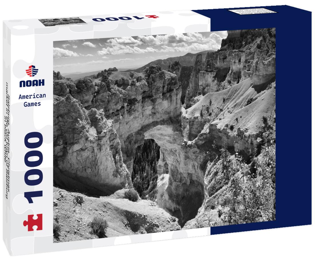 Noah Jigsaw Puzzle Salzburg, Austria. Christmas market in the old town of Salzburg in black white 1000 pieces