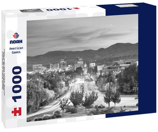 Noah Jigsaw Puzzle View over the Howe Sound Inlet, British Columbia, Canada in black white 1000 pieces