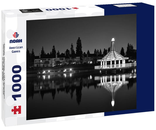 Noah Jigsaw Puzzle Atlanta, Georgia, USA downtown skyline over highways at dusk in black white 1000 pieces