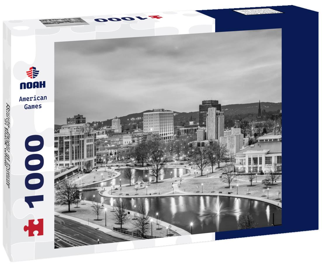 Noah Jigsaw Puzzle Ronda, Spain at Puente Nuevo Bridge at sunset in black white 1000 pieces