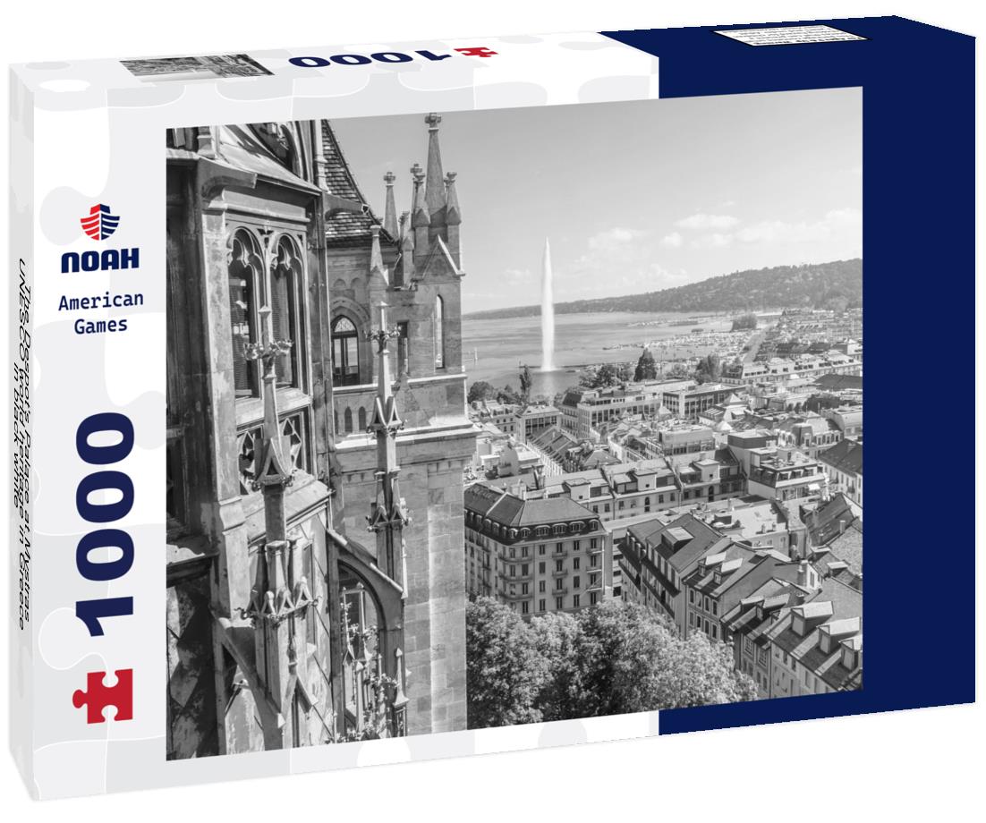 Noah Jigsaw Puzzle The Despot's Palace at Mystras, UNESCO world heritage in Greece in black white 1000 pieces
