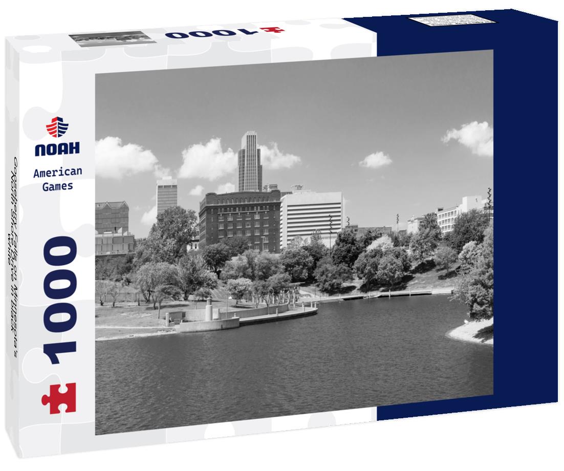 Noah Jigsaw Puzzle Gooseberry Falls on Minnesota's North Shore Drive in black white 1000 pieces