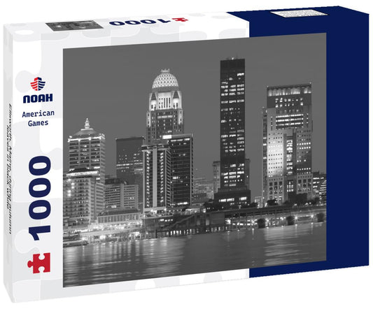 Noah Jigsaw Puzzle Ellsworth, Maine, during autumn leaves in black white 1000 pieces