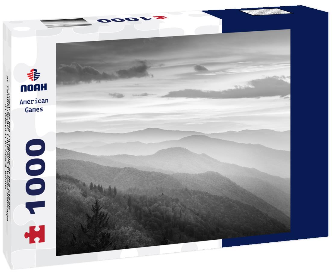 Noah Jigsaw Puzzle View of the Pyramid of the Moon at Teotihuacan. UNESCO world heritage in Mexico in black white 1000 pieces