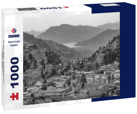 Noah Jigsaw Puzzle Boise, Idaho, USA downtown cityscape at dusk in black white 1000 pieces