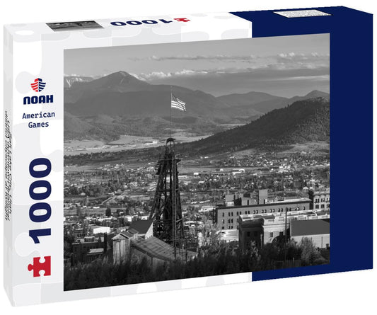 Noah Jigsaw Puzzle Salt Lake City, Utah, USA downtown financial district cityscape at twilight in black white 1000 pieces