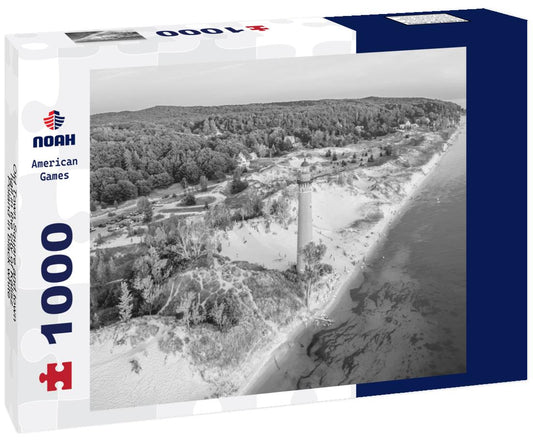 Noah Jigsaw Puzzle Old Town Square and town hall in the city of Kalisz, Poland in black white 1000 pieces