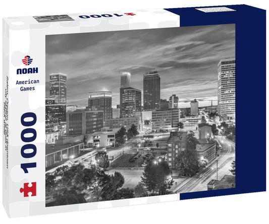 Noah Jigsaw Puzzle Salem, Oregon, USA downtown city skyline at dusk in black white 1000 pieces