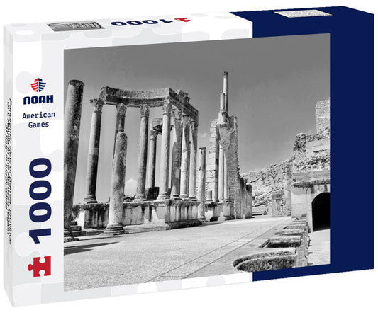 Noah Jigsaw Puzzle Panoramic view of Barrea, province of L'Aquila in the Abruzzo region of Italy in black white 1000 pieces