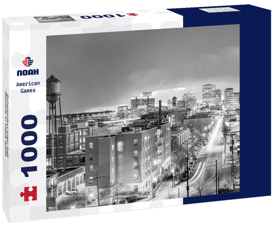 Noah Jigsaw Puzzle Schweinfurt town hall, Bavaria in black white 1000 pieces