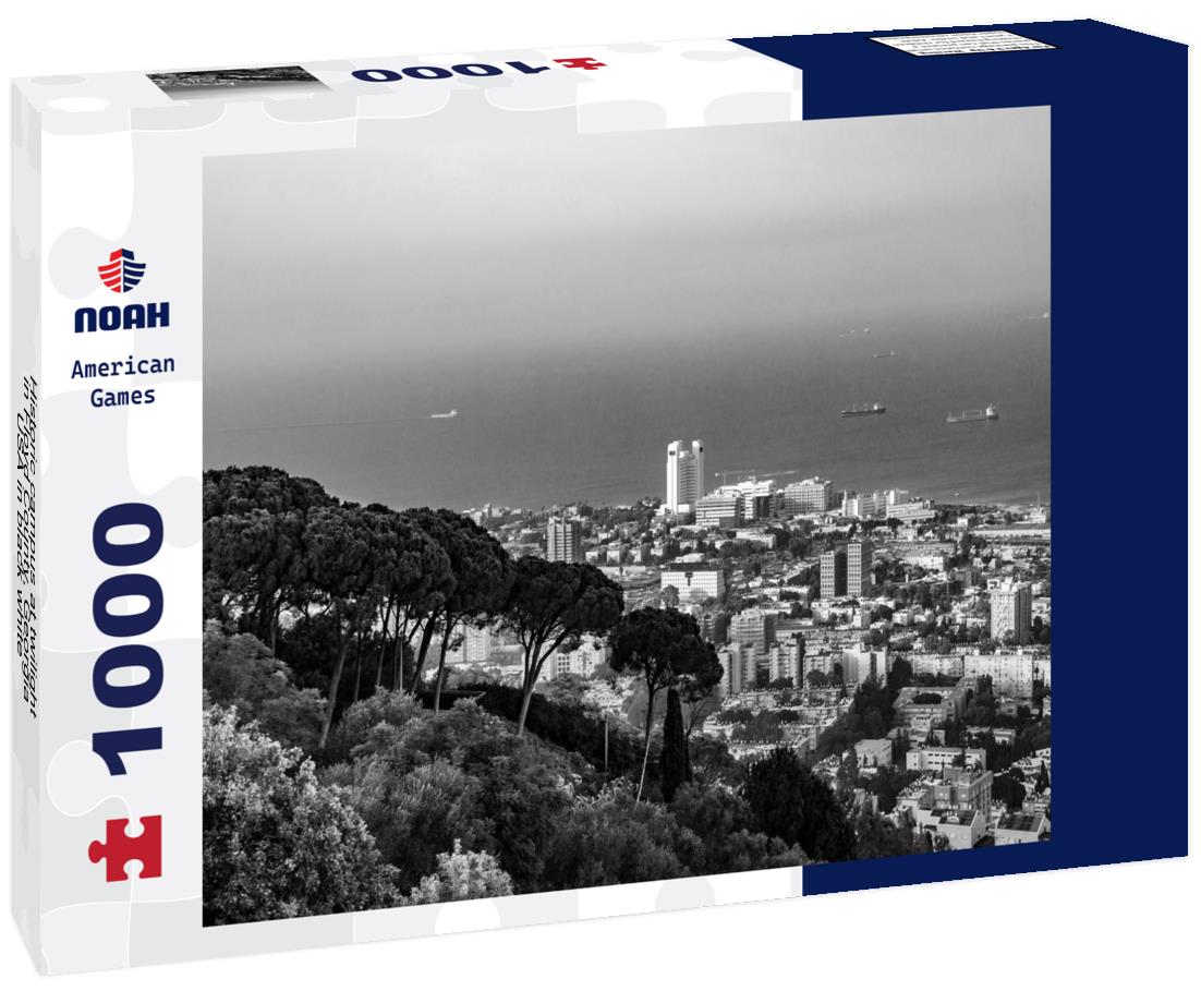 Noah Jigsaw Puzzle Historic campus at twilight in Floyd County, Georgia, USA in black white 1000 pieces