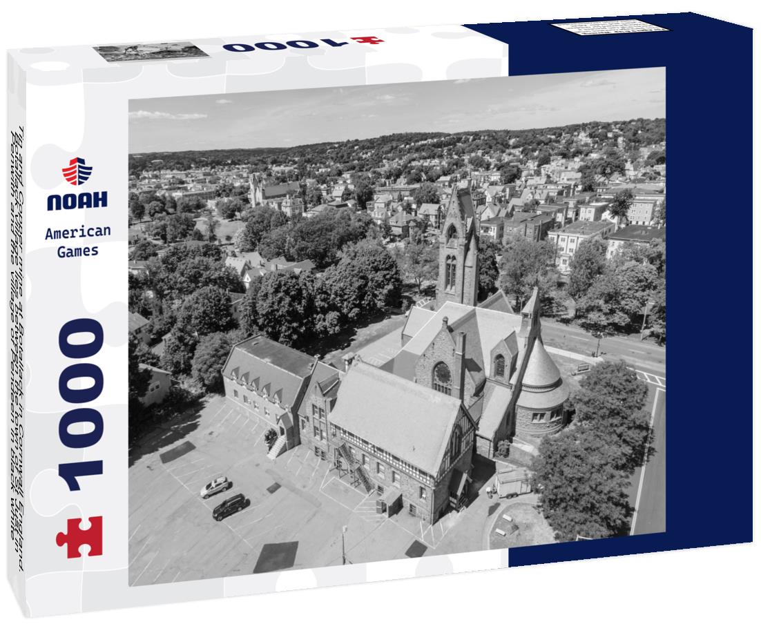 Noah Jigsaw Puzzle Tin and Copper mine at Botallack in Cornwall England. Botallack village lies between the town of St Just in Penwith and the village of Pendeen in black white 1000 pieces