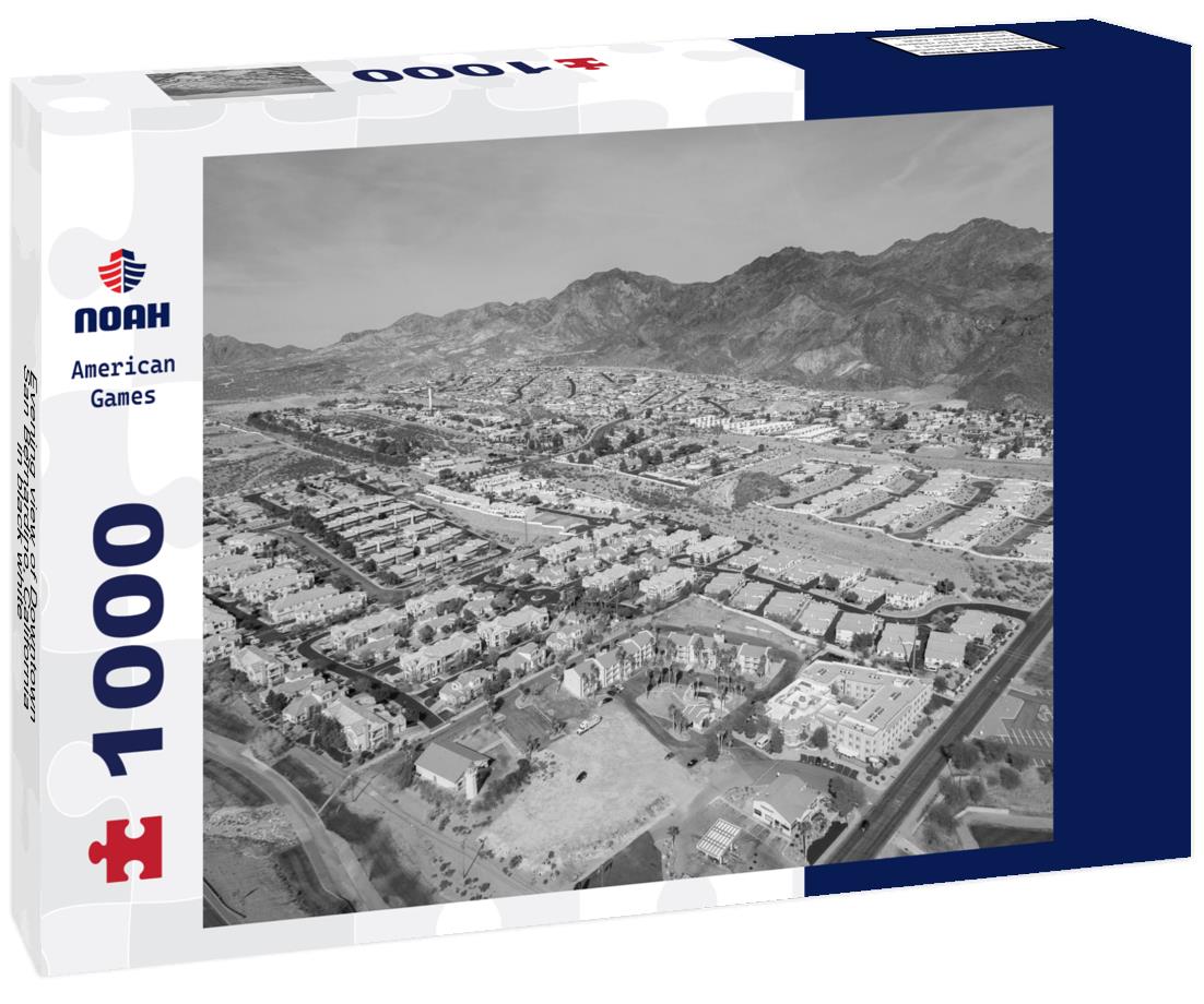 Noah Jigsaw Puzzle Evening view of Downtown San Bernardino, California in black white 1000 pieces