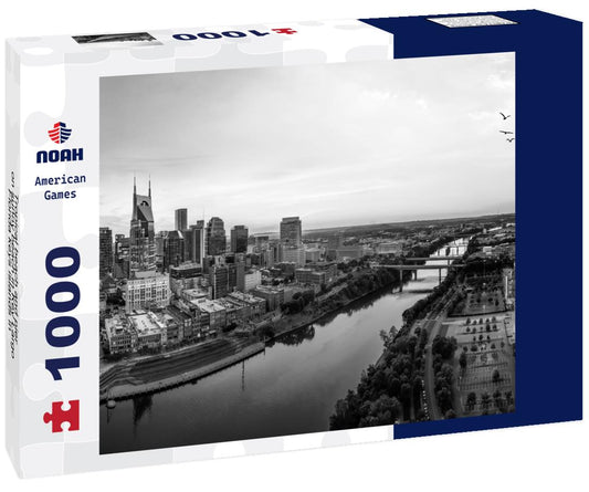 Noah Jigsaw Puzzle Tropical beach and pier on sunny beach in Key Largo, Florida keys islands in black white 1000 pieces