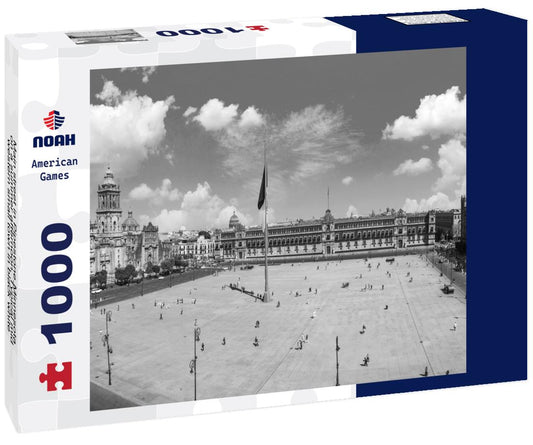 Noah Jigsaw Puzzle Main street in Pipestone Minnesota on a summer afternoon. Typical mid-western small town in black white 1000 pieces