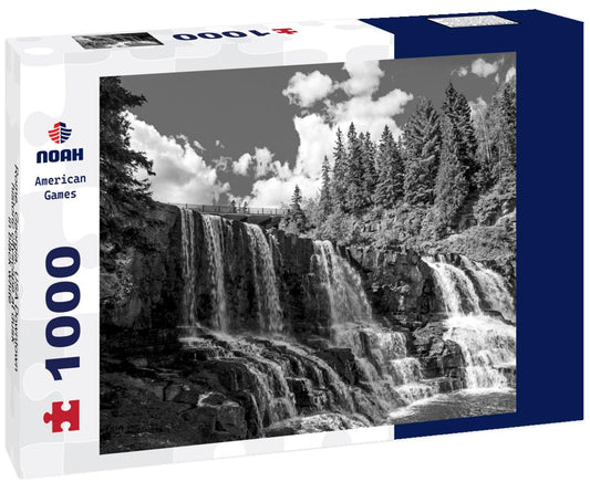 Noah Jigsaw Puzzle Gooseberry Falls on Minnesota's North Shore Drive, United States. in black white 1000 pieces