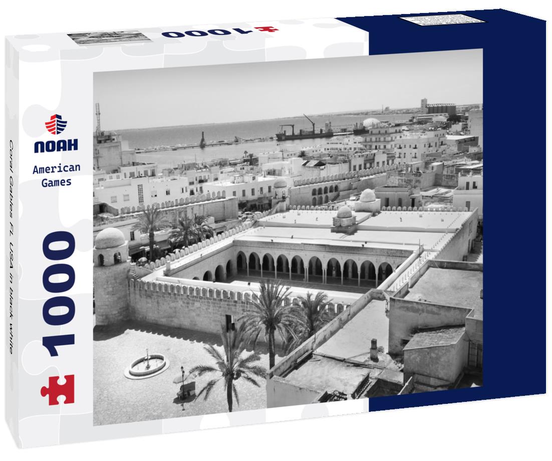 Noah Jigsaw Puzzle Coral Gables FL USA in black white 1000 pieces
