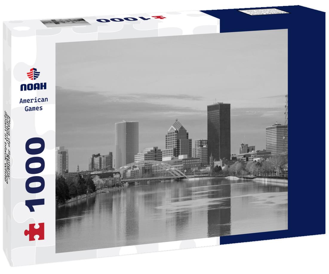 Noah Jigsaw Puzzle Skyline of Rochester, New York. in black white 1000 pieces