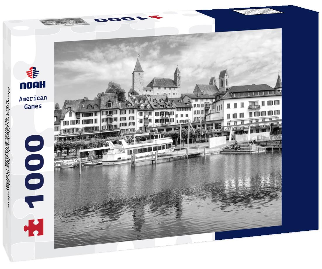 Noah Jigsaw Puzzle Downtown Raleigh, North Carolina, USA Drone Skyline Aerial in black white 1000 pieces