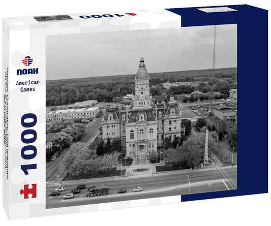 Noah Jigsaw Puzzle Hartford, Connecticut, USA downtown skyline at evening twilight in early fall in black white 1000 pieces