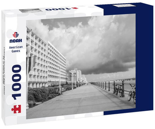 Noah Jigsaw Puzzle Colorful houses in Key West, FL in black white 1000 pieces