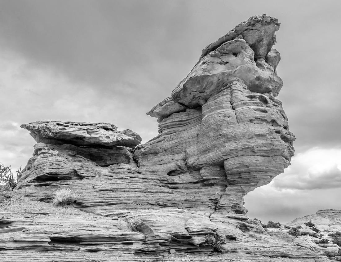 Noah Jigsaw Puzzle The Red Sphinx rock formation near Cassidy Arch in Capitol Reef National Park, Utah. in black white 1000 pieces
