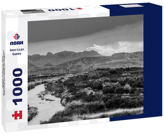 Noah Jigsaw Puzzle Big Bend National Park, USA near the Mexican border at sunset. in black white 1000 pieces