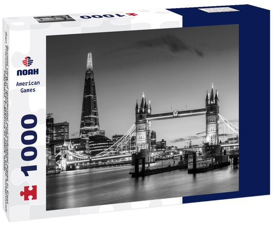 Noah Jigsaw Puzzle Tower Bridge and The Shard are visible at sunset in London, England, United Kingdom. in black white 1000 pieces