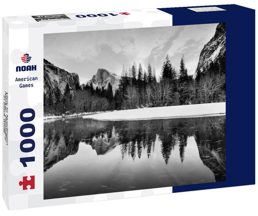 Noah Jigsaw Puzzle Nature landscape of Yosemite National Park in the Sierra Nevada Area of California, USA. in black white 1000 pieces