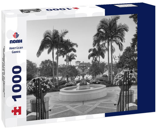 Noah Jigsaw Puzzle Gardens in Lakeland, Florida, USA at night. in black white 1000 pieces