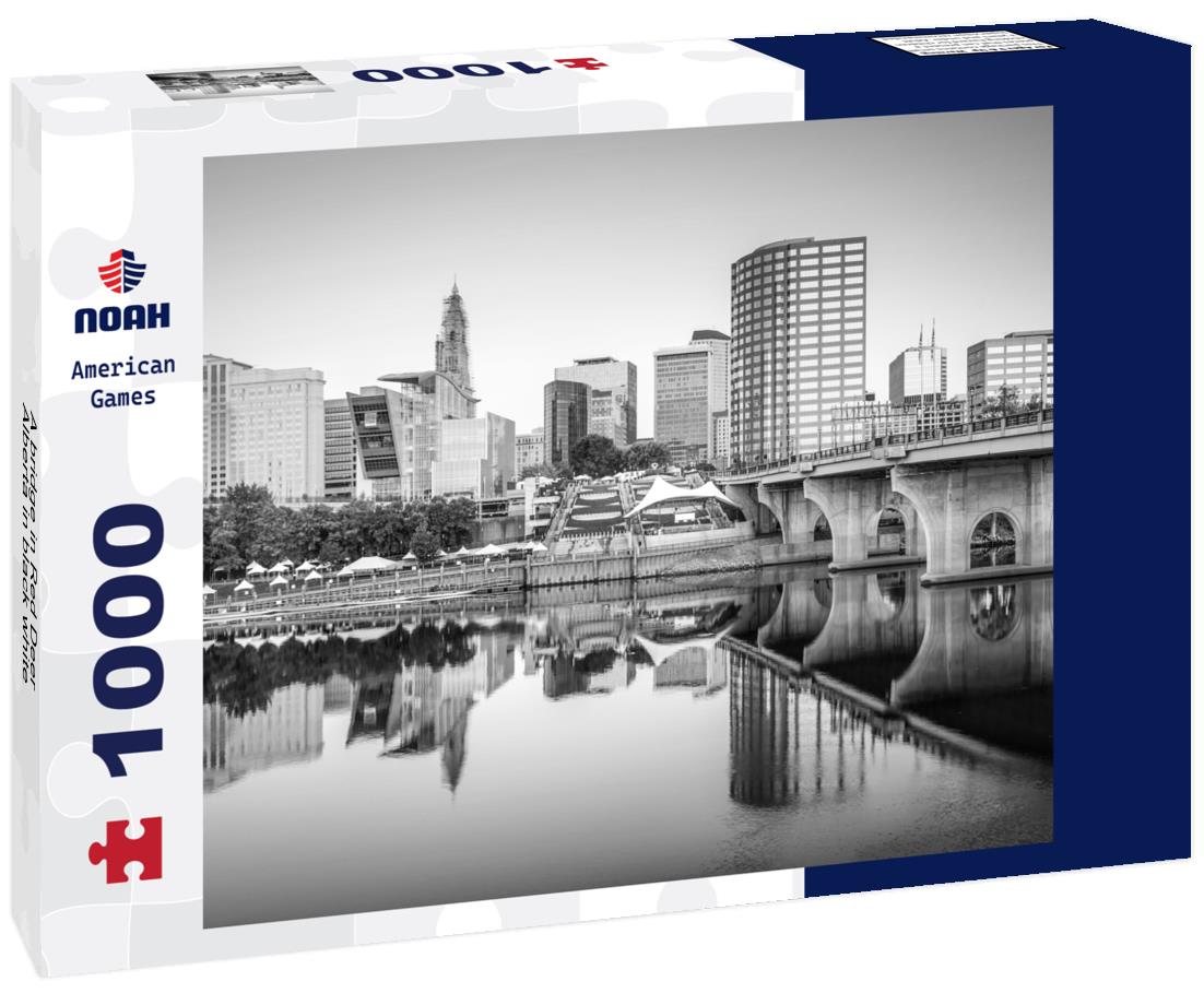 Noah Jigsaw Puzzle A bridge in Red Deer, Alberta in black white 1000 pieces