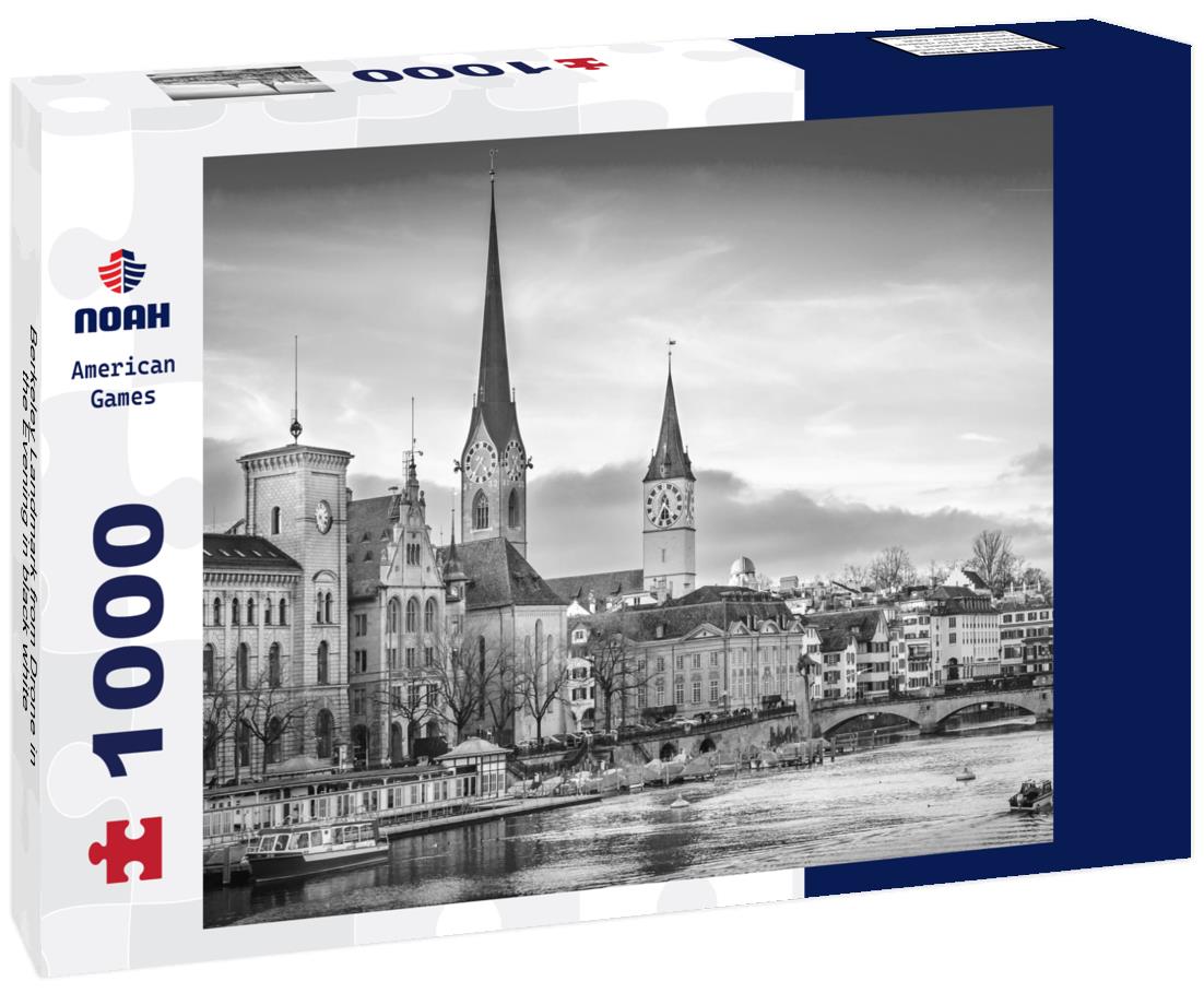 Noah Jigsaw Puzzle Berkeley Landmark from Drone in the Evening in black white 1000 pieces