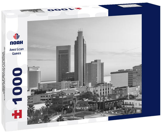 Noah Jigsaw Puzzle Downtown Corpus Christi city skyline at dawn. in black white 1000 pieces