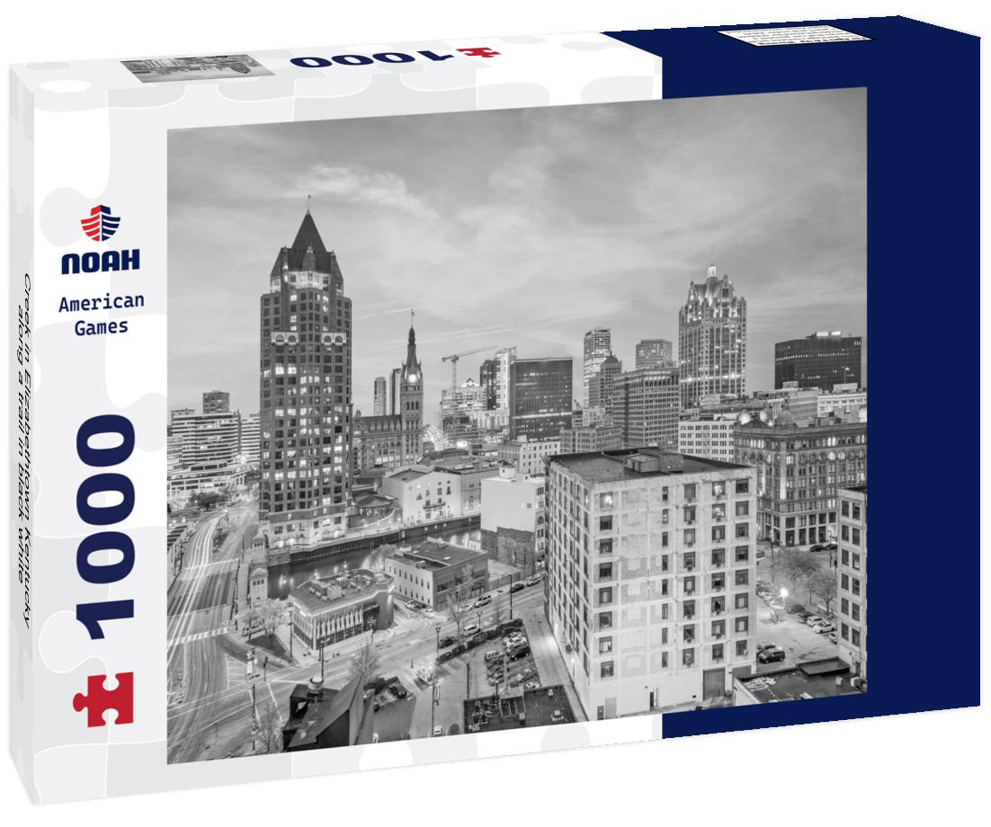 Noah Jigsaw Puzzle Creek in Elizabethtown Kentucky along a trail in black white 1000 pieces