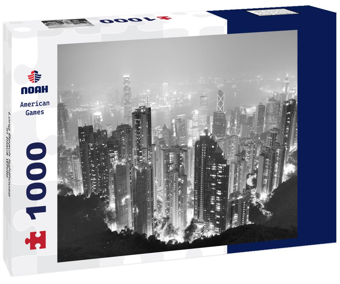 Noah Jigsaw Puzzle Long Beach lighthouse in black white 1000 pieces