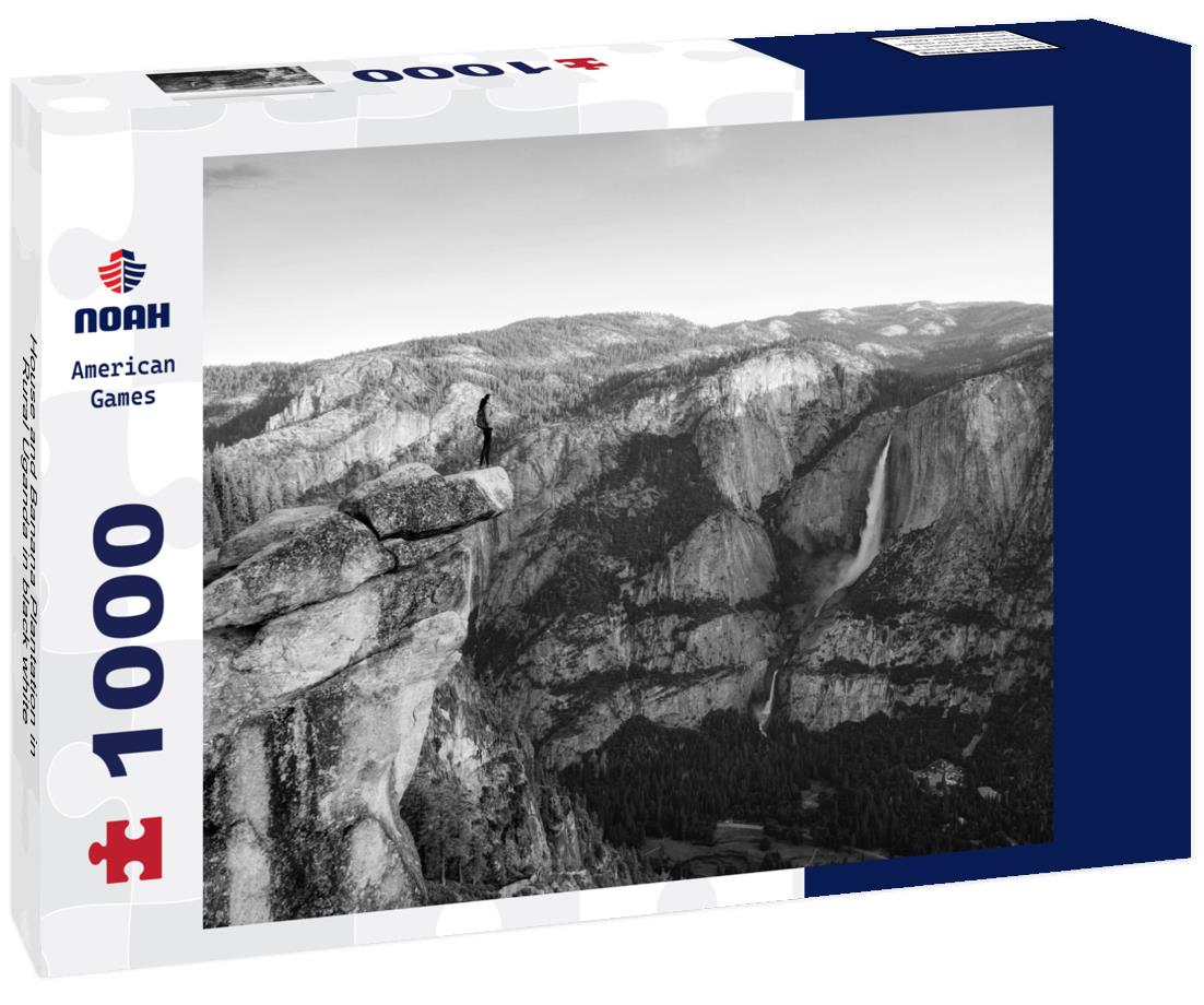 Noah Jigsaw Puzzle House and Banana Plantation in Rural Uganda in black white 1000 pieces