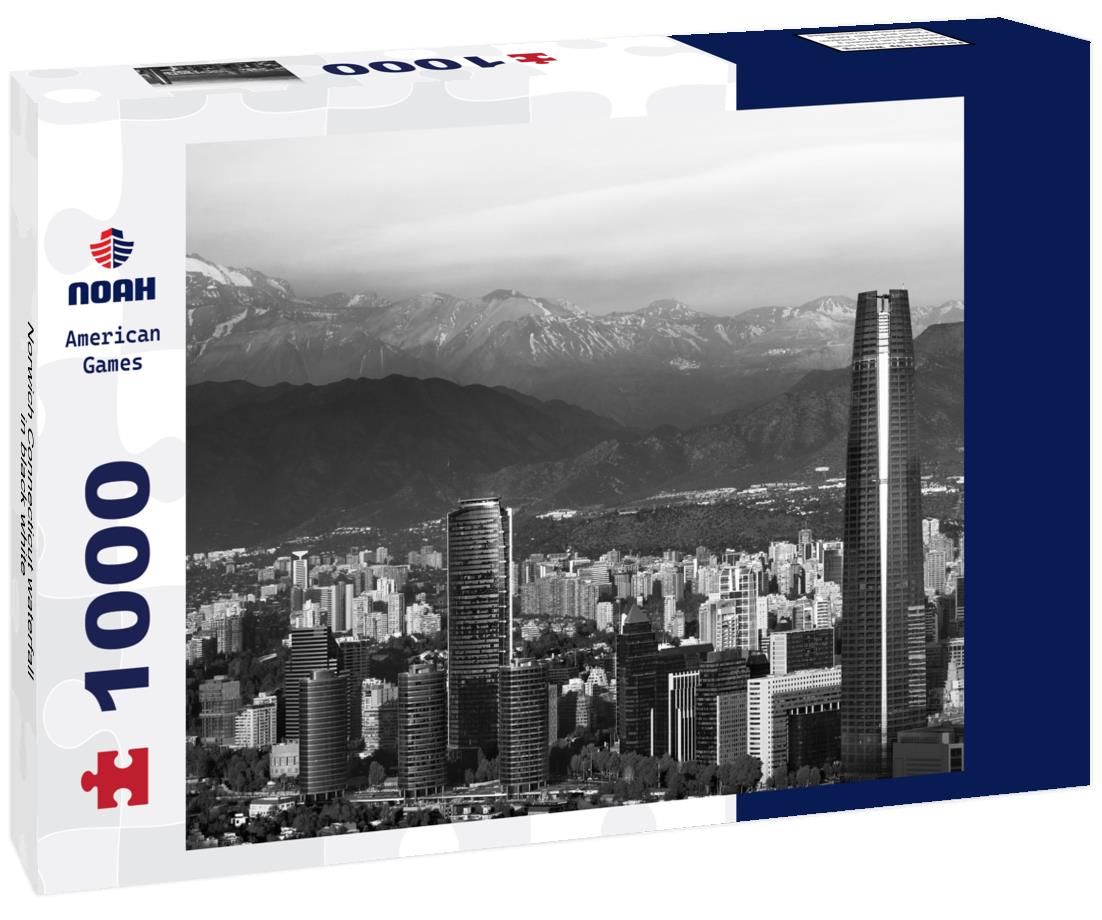 Noah Jigsaw Puzzle View of Santiago de Chile with Los Andes mountains behind. in black white 1000 pieces